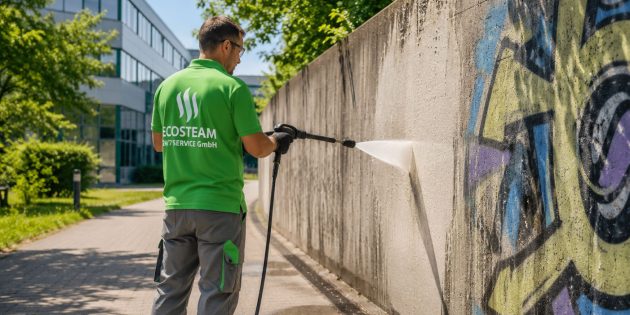 Graffitientfernung Beton Hochdruckreinigung