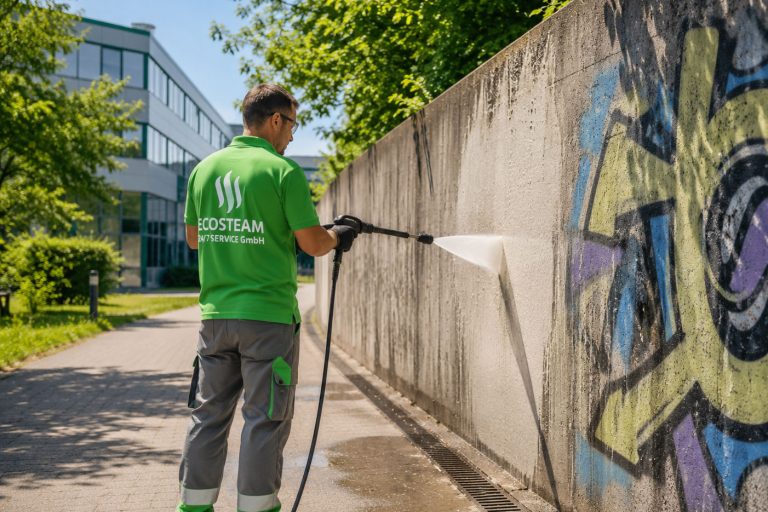 Graffitientfernung Beton Hochdruckreinigung