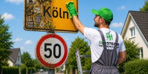 Strassenschildreinigung