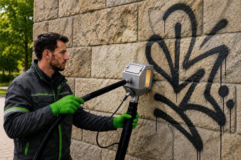 Graffitientfernung Naturstein Vakuumstrahlverfahren