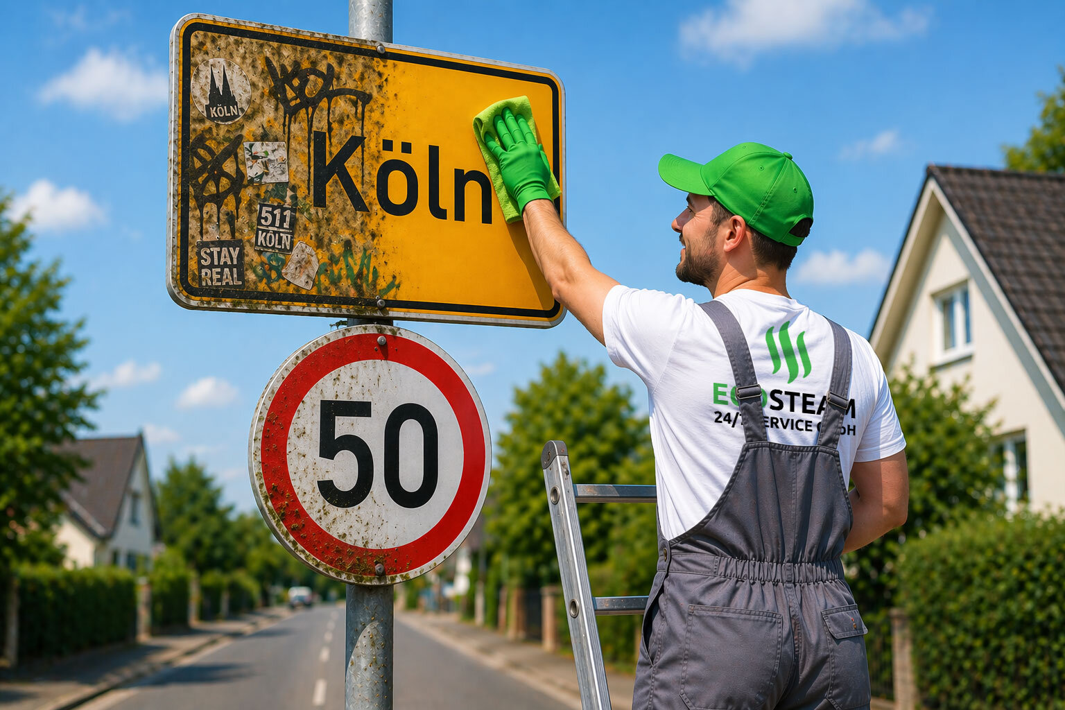 Strassenschildreinigung