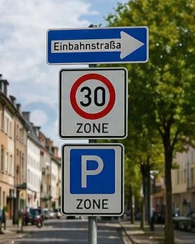 Verkehrszeichen in Städten und Gemeinden